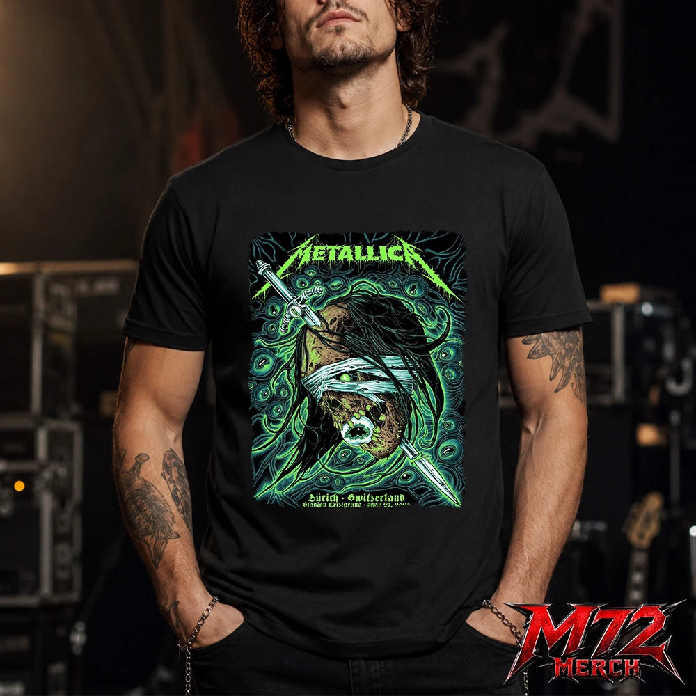 Metallica World Tour M72 May 27 2026 Zürich Switzerland Stadion Letzigrund Mummy Dagger Eye T-Shirt