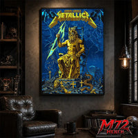 Metallica M72 World Tour May 9 2026 Athens Olympic Stadium Zeus Thunder poster canvas wall art mockup