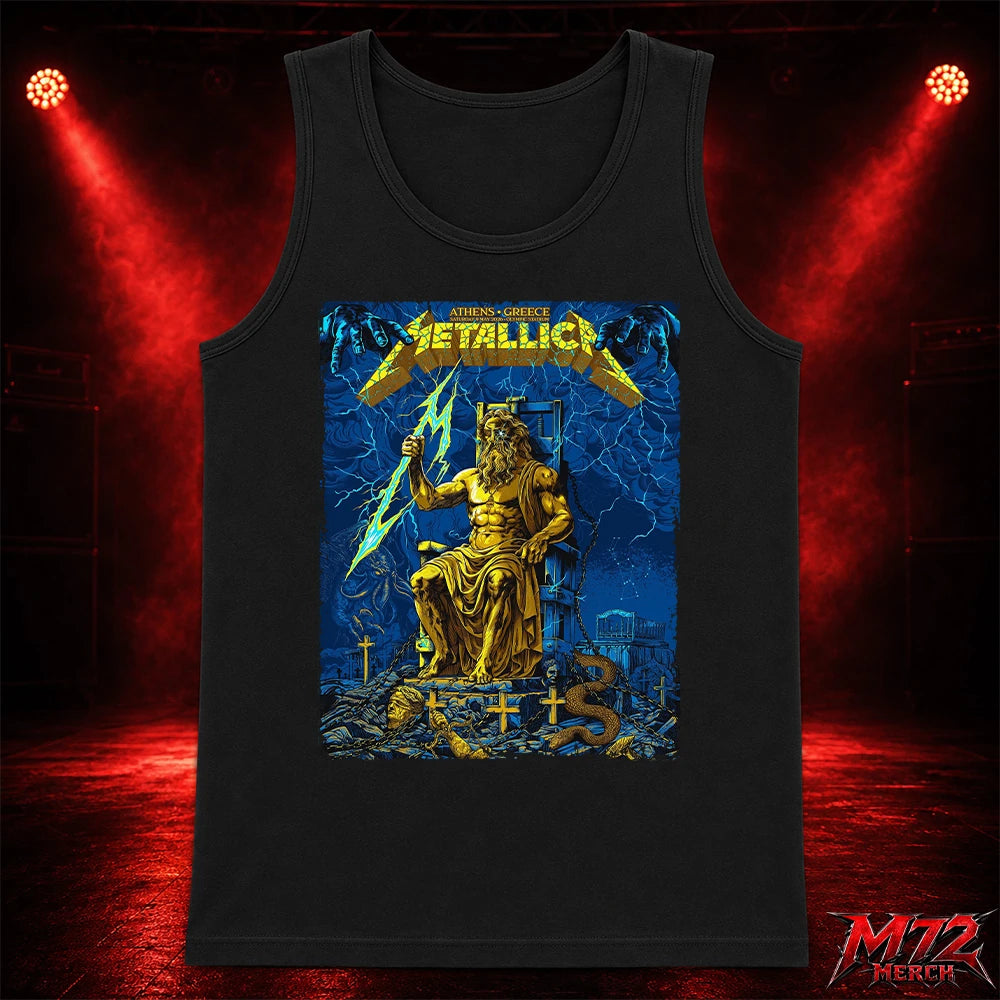 Metallica M72 World Tour May 9 2026 Athens Olympic Stadium Zeus Thunder Tank top artwork