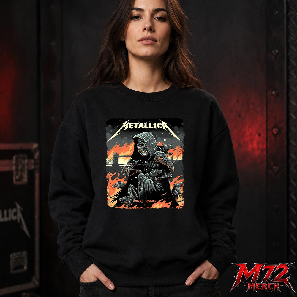 Metallica M72 World Tour July 3 2026 London Stadium London England Grim Reaper Rats By Luke Preece Sweatshirt