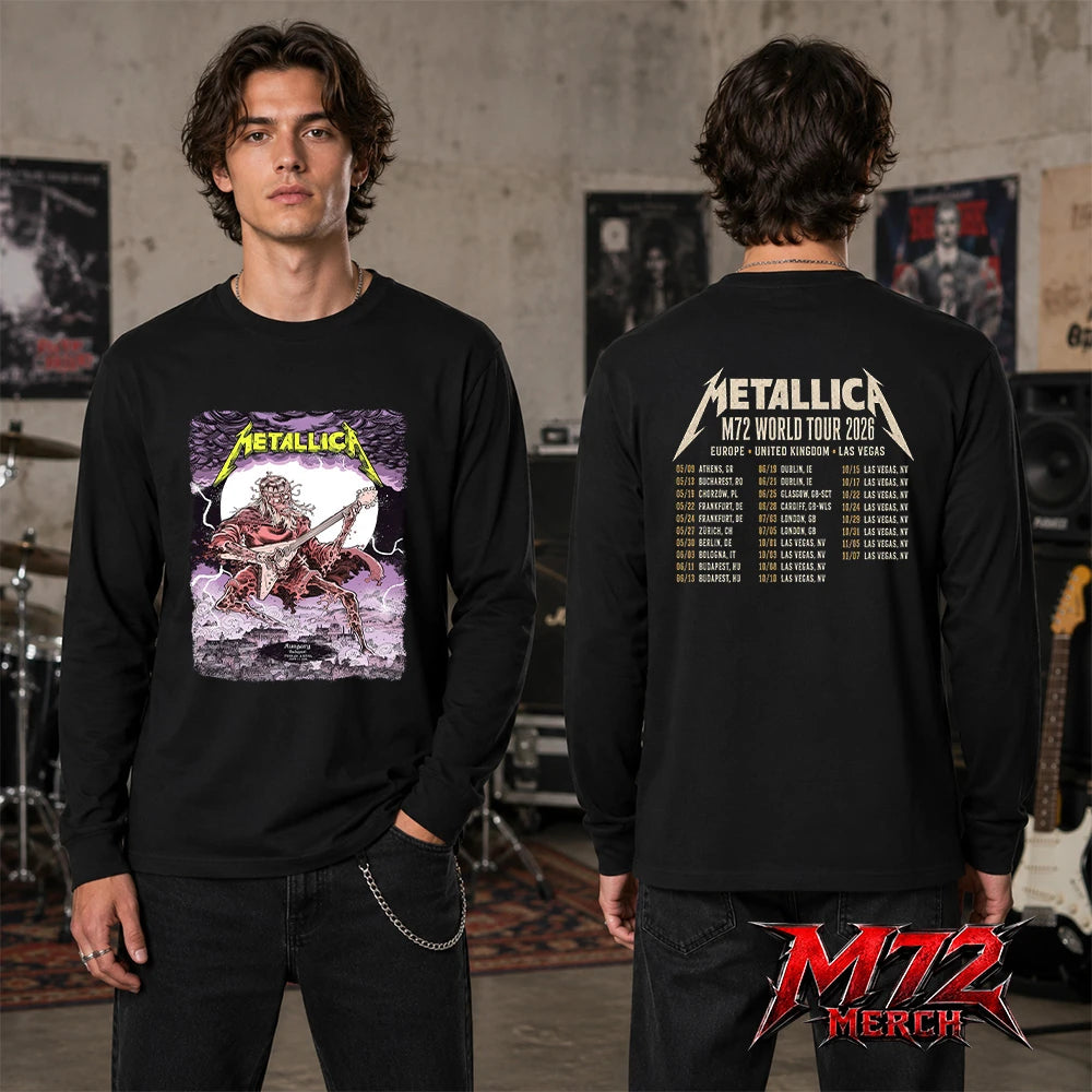 Metallica M72 World Tour June 11 2026 At Puskás Aréna Budapest Hungary Undead Lute Storm Two Sided Long sleeve