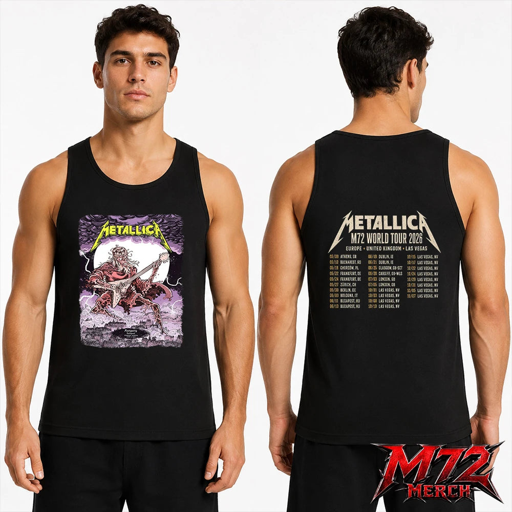 Metallica M72 World Tour June 11 2026 At Puskás Aréna Budapest Hungary Undead Lute Storm Two Sided Tank top