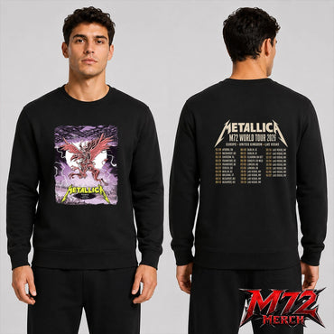 Metallica M72 World Tour June 13 2026 At Puskás Aréna Budapest Hungary Winged Beast Storm Two Sided Sweatshirt