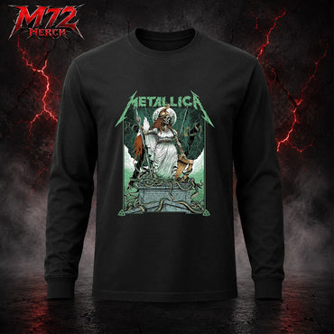 Metallica M72 World Tour June 19 And June 21 2026 At Aviva Stadium Dublin Ireland Skeleton Warrior Artwork By Gary Ronaldson Long Sleeve