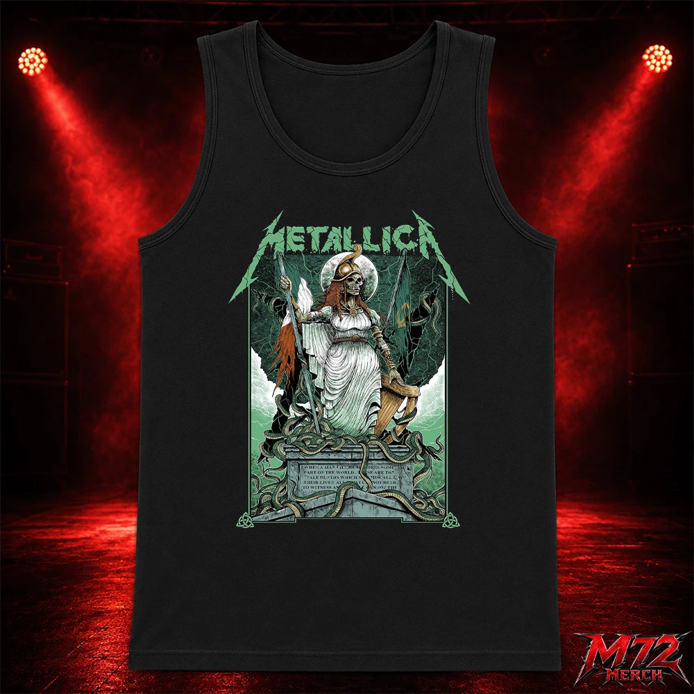 Metallica M72 World Tour June 19 And June 21 2026 At Aviva Stadium Dublin Ireland Skeleton Warrior Artwork By Gary Ronaldson Tank top