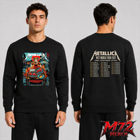 Metallica M72 World Tour June 21 2026 At Aviva Stadium Dublin Ireland Fire Queen Cart Artwork Two Sided Sweatshirt