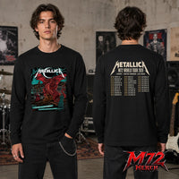 Metallica M72 World Tour June 28 2026 At Principality Stadium Cardiff Wales Red Dragon Artwork By The Duchess Of Dark Two Sided Long sleeve