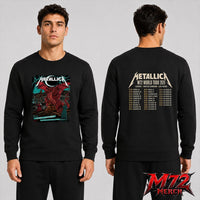 Metallica M72 World Tour June 28 2026 At Principality Stadium Cardiff Wales Red Dragon Artwork By The Duchess Of Dark Two Sided Sweatshirt