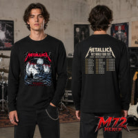 Metallica M72 World Tour June 3 2026 At Stadio Renato Dall’Ara Bologna Italy Gargoyle Moon Artwork By Keith Stanley Two Sided Long Sleeve