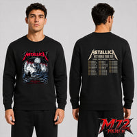Metallica M72 World Tour June 3 2026 At Stadio Renato Dall’Ara Bologna Italy Gargoyle Moon Artwork By Keith Stanley Two Sided Swearshirt