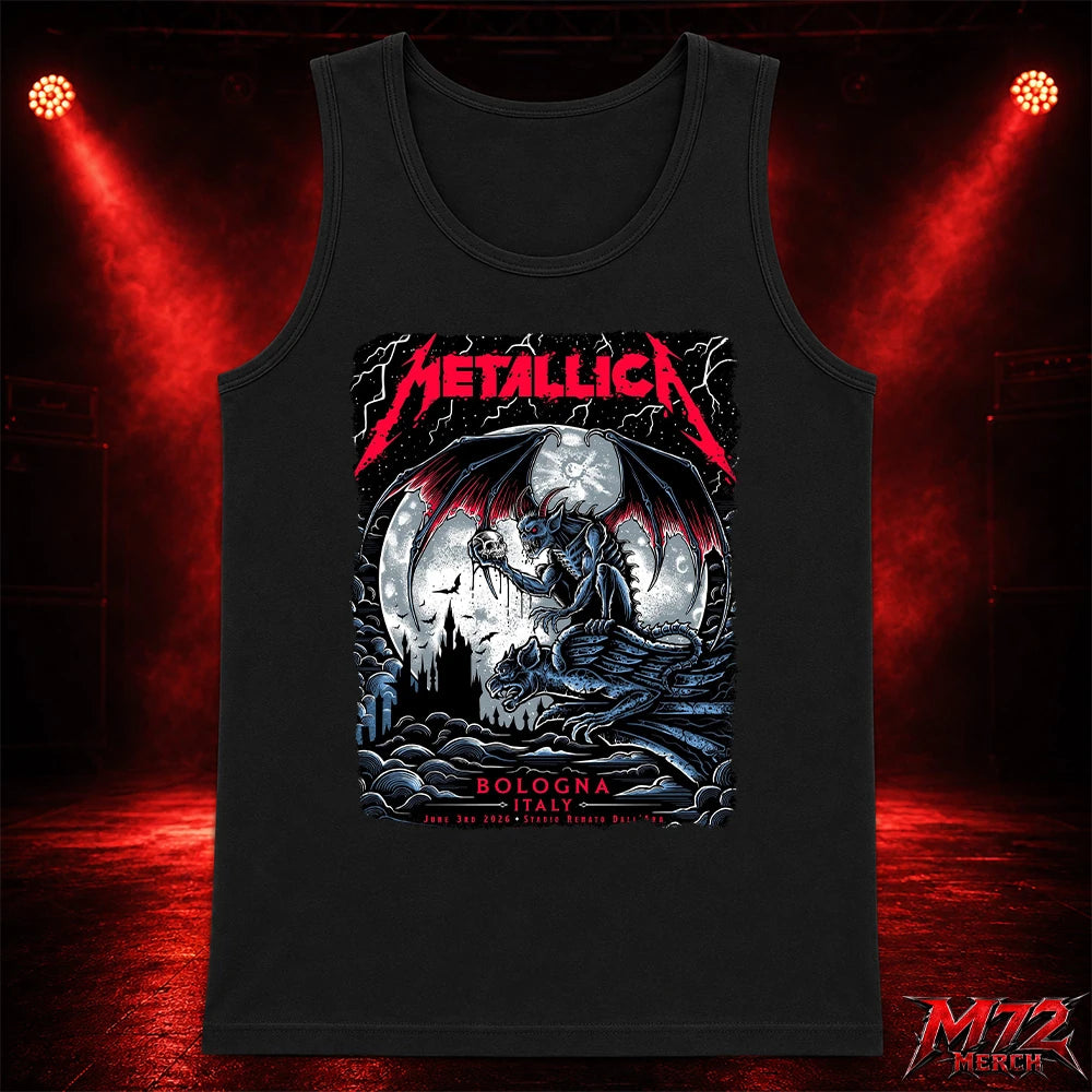 Metallica M72 World Tour June 3 2026 At Stadio Renato Dall’Ara Bologna Italy Gothic Demon Moon By Keith Stanley Tank top