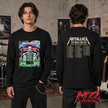 Metallica M72 World Tour May 27 2026 At Stadion Letzigrund Zurich Switzerland Mummy Dagger Eye By Luca Schenardi Two Sided Long Sleeve