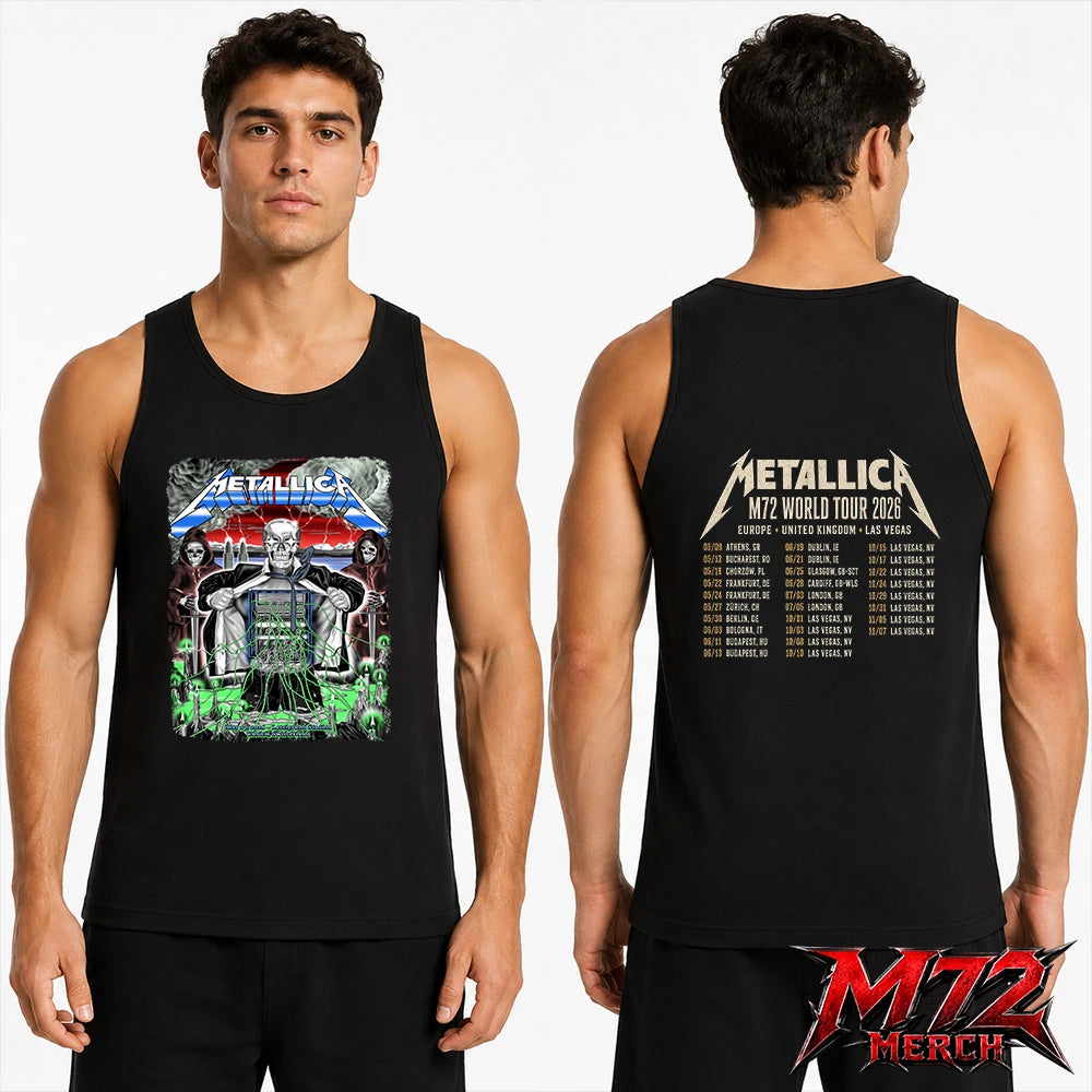 Metallica M72 World Tour May 27 2026 At Stadion Letzigrund Zurich Switzerland Mummy Dagger Eye By Luca Schenardi Two Sided Tank top