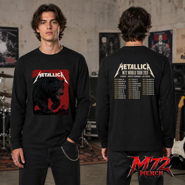 Metallica M72 World Tour May 30 2026 At Olympiastadion Berlin Germany Black Bear Artwork By Janta-Island 2 Side Long Sleeve