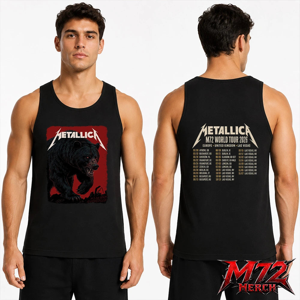 Metallica M72 World Tour May 30 2026 At Olympiastadion Berlin Germany Black Bear Artwork By Janta-Island 2 Side Tank top
