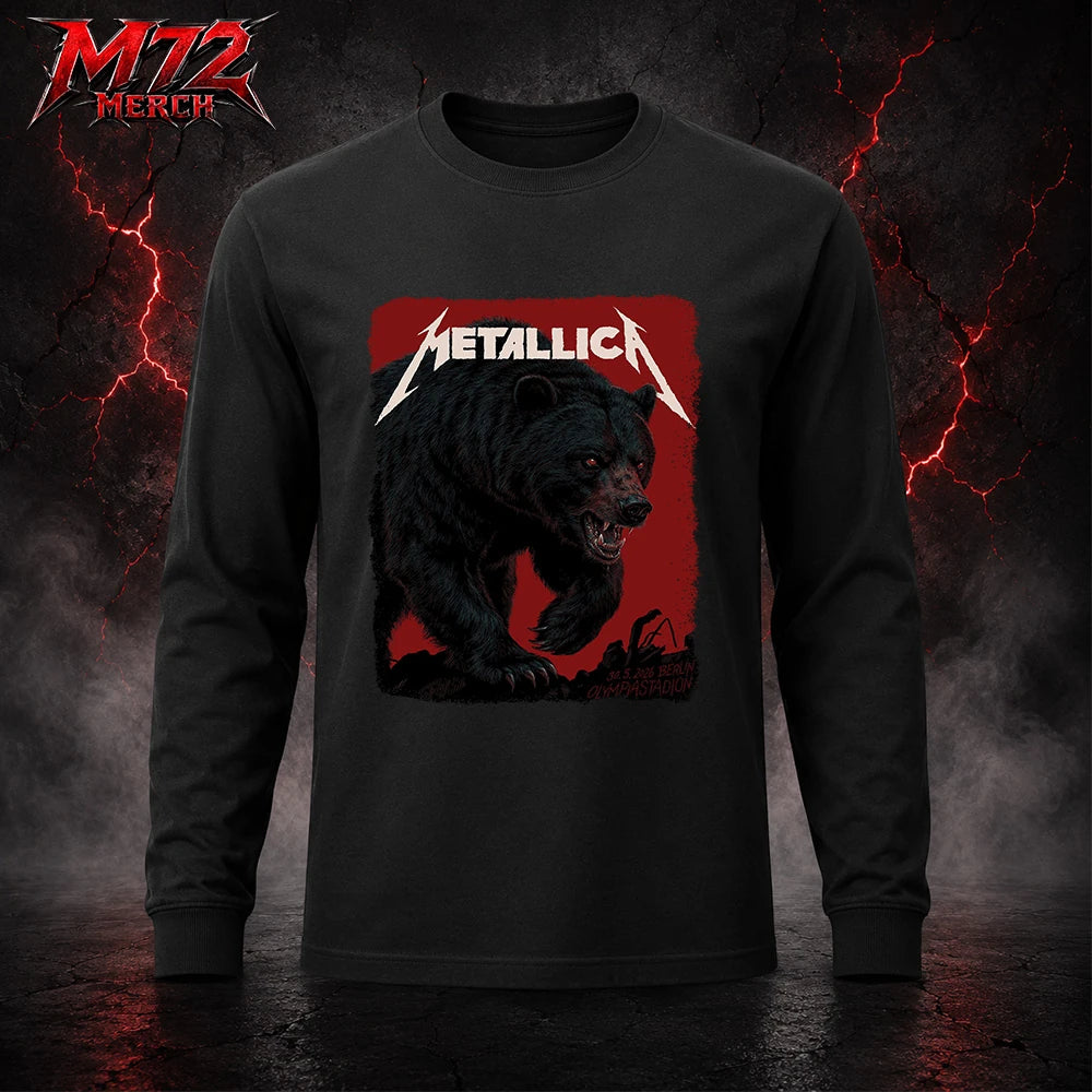 Metallica M72 World Tour May 30 2026 At Olympiastadion Berlin Germany Black Bear Artwork By Janta-Island Long Sleeve