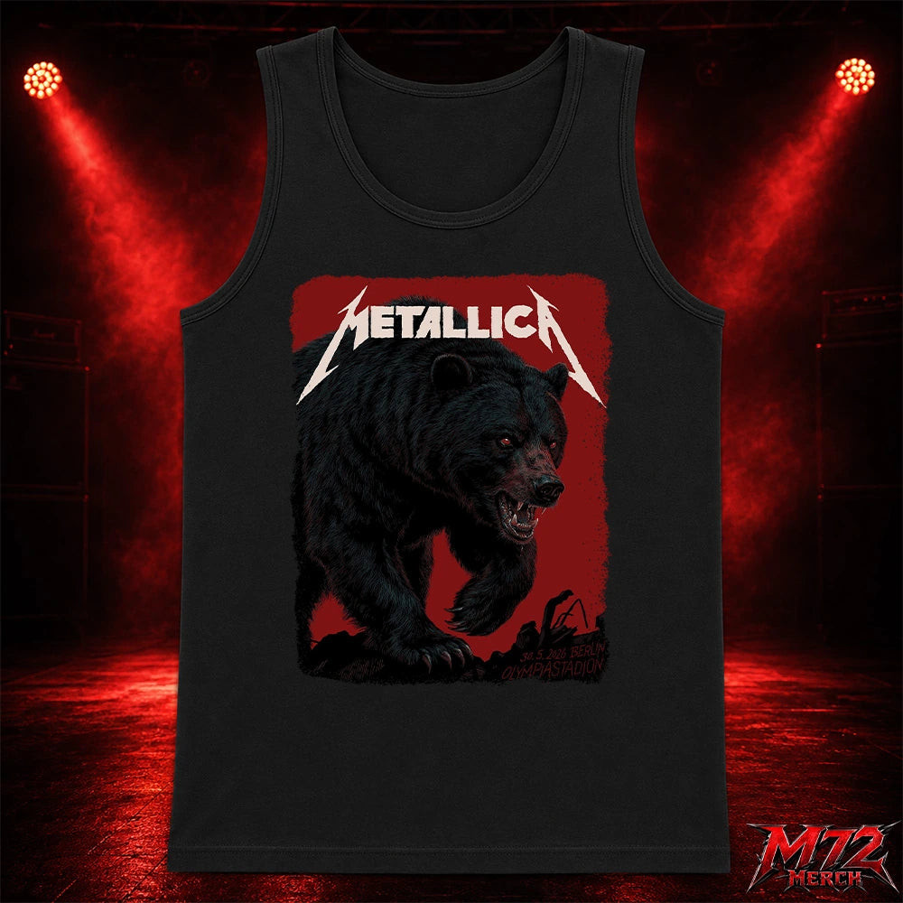 Metallica M72 World Tour May 30 2026 At Olympiastadion Berlin Germany Black Bear Artwork By Janta-Island Tank top