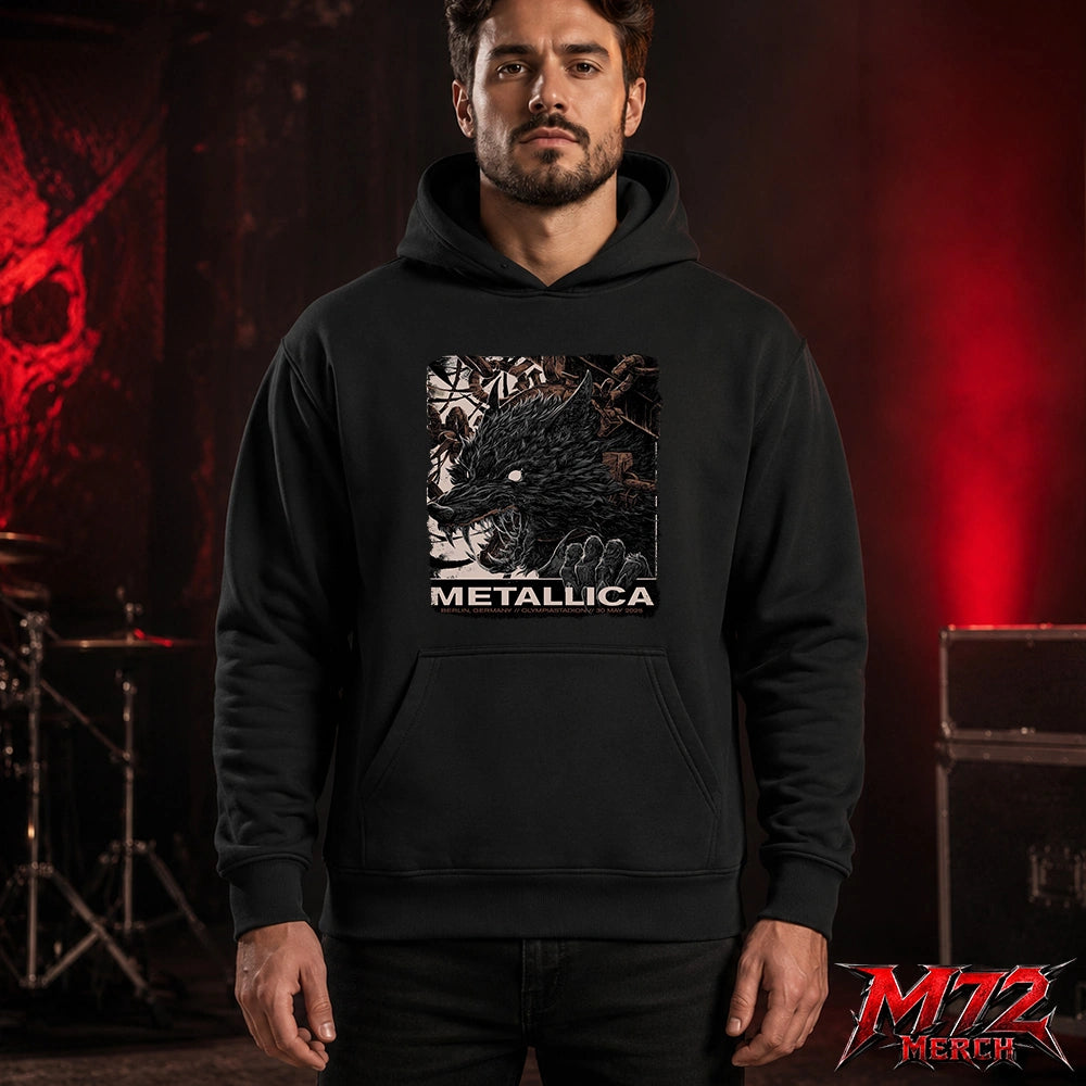 Metallica M72 World Tour May 30 2026 At Olympiastadion Berlin Germany Wolf Eclipse Artwork Hoodie