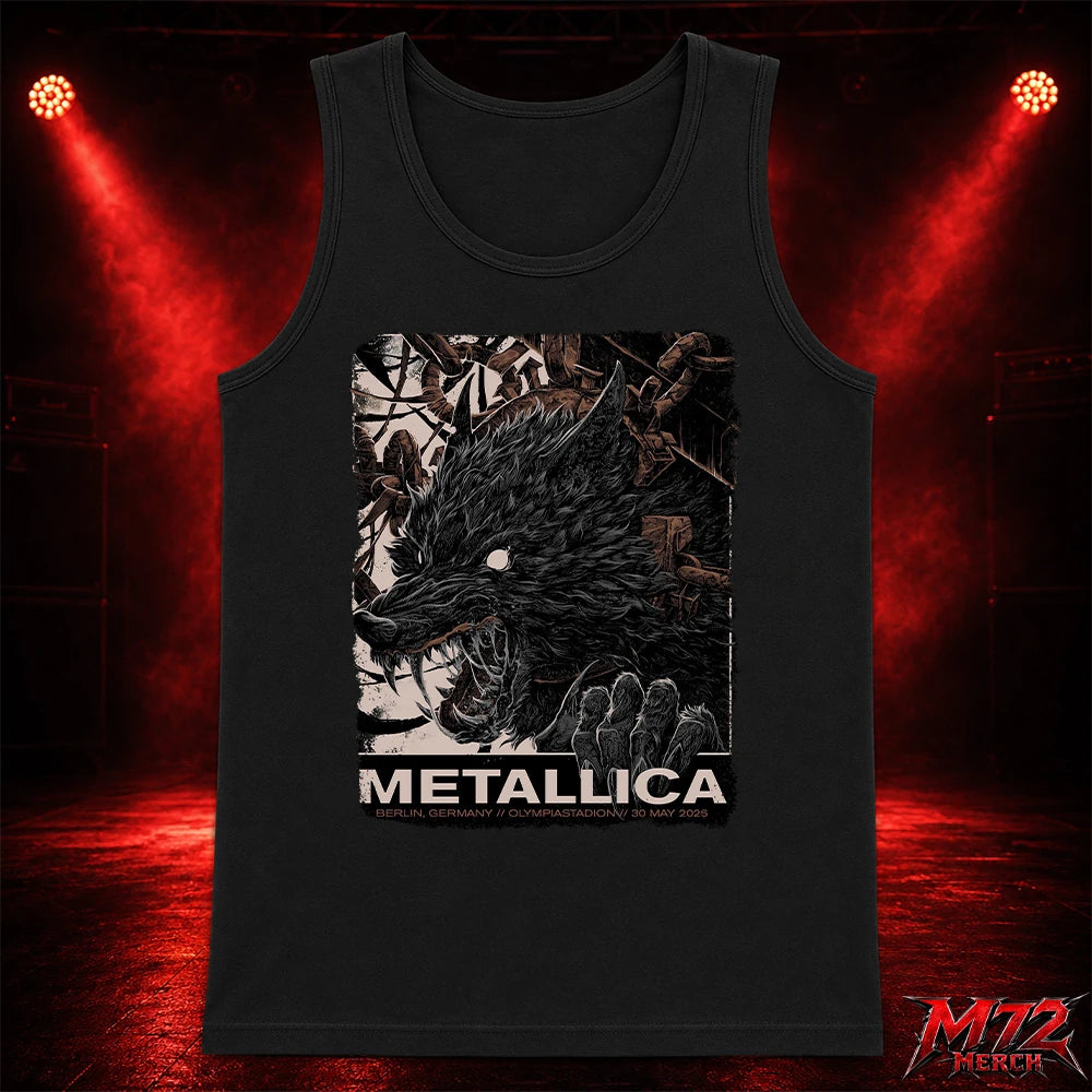 Metallica M72 World Tour May 30 2026 At Olympiastadion Berlin Germany Wolf Eclipse Artwork Tank top