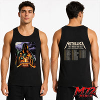 Metallica World Tour M72 May 22 2026 Frankfurt Germany Deutsche Bank Park Cloaked Skull Storm Two Sided Tank top
