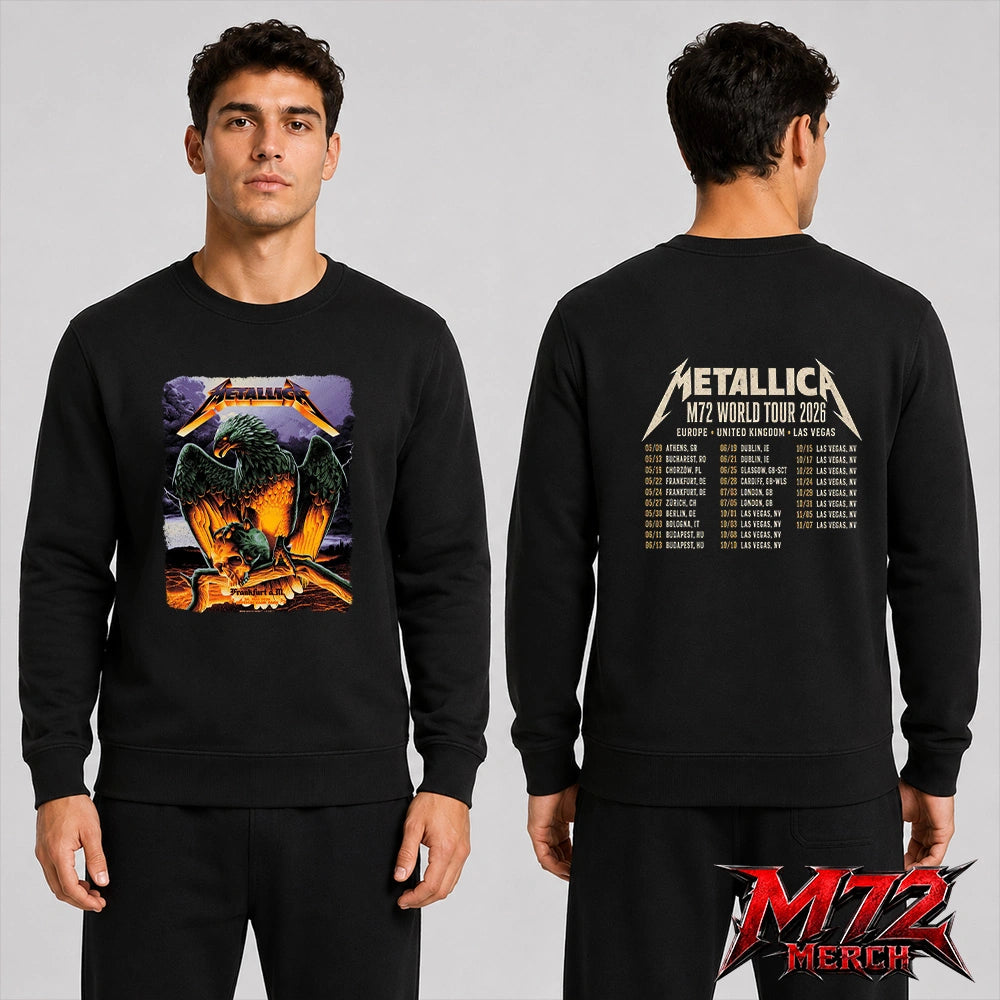 Metallica World Tour M72 May 24 2026 Frankfurt Germany Deutsche Bank Park Eagle Skull Storm Two Sided Sweatshirt