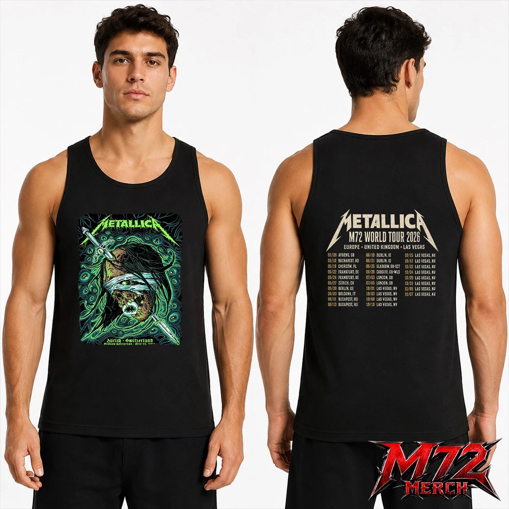 Metallica World Tour M72 May 27 2026 Zürich Switzerland Stadion Letzigrund Mummy Dagger Eye 2 Side Tank top