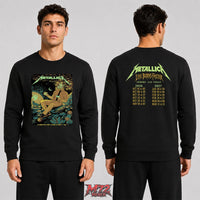 Metallica Life Burns Faster October 24 2026 Sphere Las Vegas United States 2 Side T-Shirt by WolfSkullJack featuring Desert Skull Gambler artwork on the front and Sphere Las Vegas 2026–2027 dates on the back.