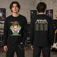Metallica Life Burns Faster October 2 2026 The Stadium at The Palazzo Las Vegas United States 2 side T-shirt by Squindo featuring The Art of Squindo skull, curling tentacles, red graphics, electric green details and event-inspired back print.