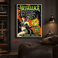 Metallica Life Burns Faster October 31 2026 Sphere Las Vegas Halloween Showgirl poster canvas wall art by Mark5