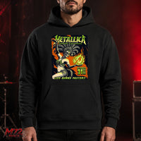 Metallica Life Burns Faster October 31 2026 Sphere Las Vegas United States T-Shirt by Mark5 featuring Halloween Showgirl artwork with a skeleton dancer, feathered headdress and glowing green flame.