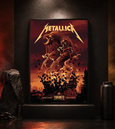 Metallica M72 World Tour April 26 2025 Rogers Centre Toronto Ontario Canada poster canvas by John Guydo featuring a roaring beast rising from shattered debris with Toronto event text.