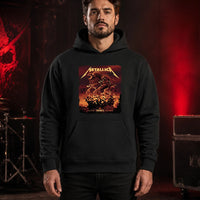 Metallica M72 World Tour April 26 2025 Rogers Centre Toronto Ontario Canada T-shirt by John Guydo featuring a roaring beast rising from shattered debris with flying rocks, fiery red-orange sky and Toronto event text.