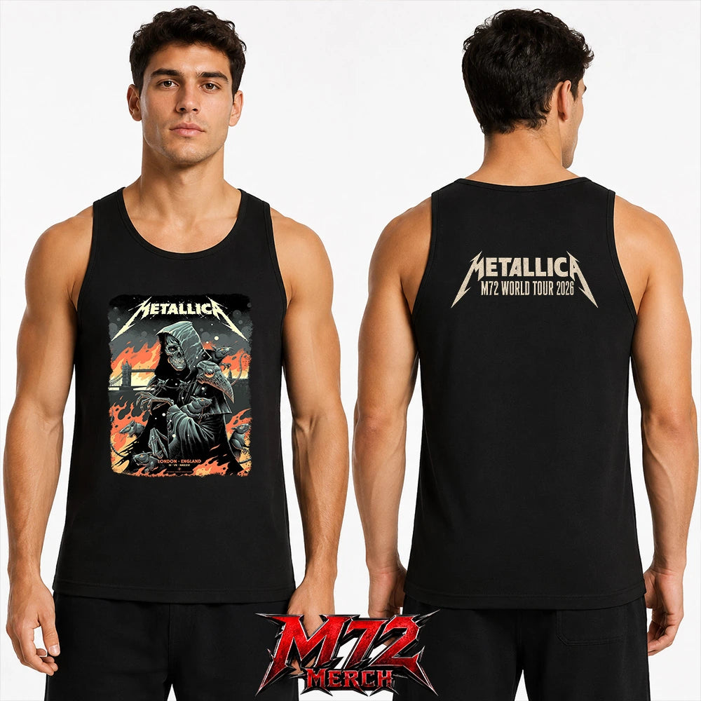 Metallica M72 World Tour July 3 2026 London Stadium London England Grim Reaper Rats By Luke Preece 2 Side T-Shirt