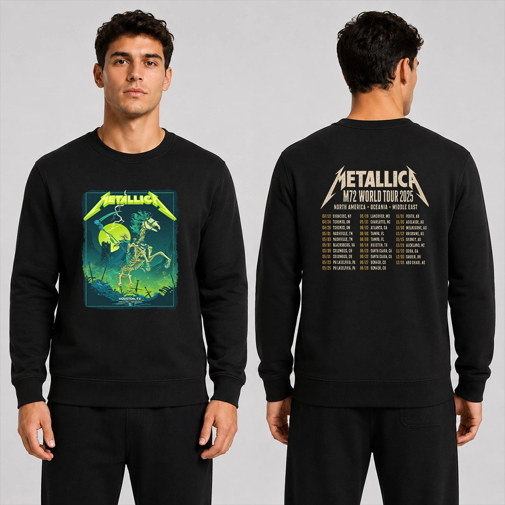 Metallica M72 World Tour June 14 2025 NRG Stadium Houston Texas United States Skeletal Horseman By Vance Kelly 2 Side T-Shirt