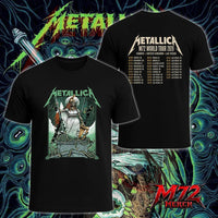 Metallica M72 World Tour June 19 And June 21 2026 At Aviva Stadium Dublin Ireland Skeleton Warrior Artwork By Gary Ronaldson Two Sided T-Shirt