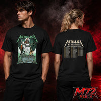 Metallica M72 World Tour June 19 And June 21 2026 At Aviva Stadium Dublin Ireland Skeleton Warrior Artwork By Gary Ronaldson Two Sided T-Shirt