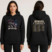 Metallica M72 World Tour June 20 2025 Levi's Stadium Santa Clara California United States 2 side T-shirt by Brandon Heart featuring skulls, melting red candles, a horned skull altar, ghostly cloaked figures, dark smoke and M72 tour back print.
