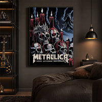 Metallica M72 World Tour June 20 2025 Levi's Stadium Santa Clara California United States poster canvas by Brandon Heart featuring skulls, melting red candles, a horned skull altar, ghostly cloaked figures, dark smoke and Santa Clara event text.