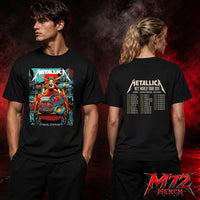 Metallica M72 World Tour June 21 2026 At Aviva Stadium Dublin Ireland Fire Queen Cart Artwork Two Sided T-Shirt