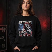 Metallica M72 World Tour June 22 2025 Levi's Stadium Santa Clara California United States T-shirt by Brandon Heart featuring a skull-faced priestess in a red hood, melting red candles, skulls, ghostly cloaked figures, full moon and Santa Clara event text.