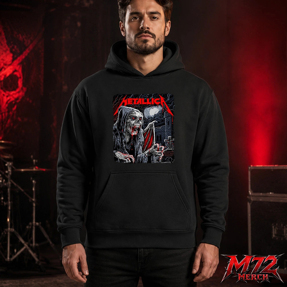Metallica M72 World Tour June 25 2026 At Hampden Park Glasgow Scotland Vampire Reaper Artwork By Landon Armstrong Hoodie