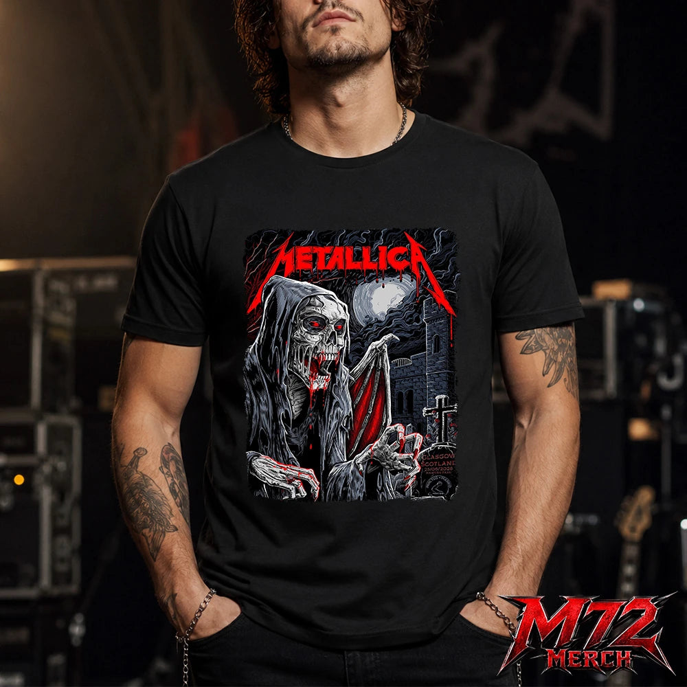Metallica M72 World Tour June 25 2026 At Hampden Park Glasgow Scotland Vampire Reaper Artwork By Landon Armstrong T-Shirt