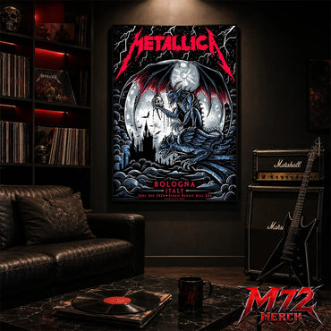 Metallica M72 World Tour June 3 2026 At Stadio Renato Dall’Ara Bologna Italy Gargoyle Moon Artwork By Keith Stanley Poster Canvas