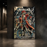 Metallica M72 World Tour June 6 2025 Raymond James Stadium Tampa Florida United States poster canvas by Andrew Cremeans featuring a skeletal pirate captain, undead crew members, swords, giant tentacles, lightning, ship rigging and Tampa event text.