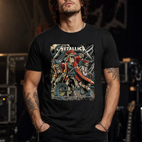 Metallica M72 World Tour June 6 2025 Raymond James Stadium Tampa Florida United States T-shirt by Andrew Cremeans featuring a skeletal pirate captain, undead crew members, swords, giant tentacles, lightning, ship rigging and Tampa event text.