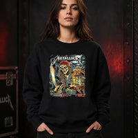 Metallica M72 World Tour June 8 2025 Raymond James Stadium Tampa Florida United States T-shirt by Andrew Cremeans featuring a skeletal pirate captain with a lantern and cutlass, giant tentacles, lightning, full moon and Tampa event text.