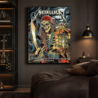 Metallica M72 World Tour June 8 2025 Raymond James Stadium Tampa Florida United States poster canvas featuring a skeletal pirate captain with a lantern and cutlass, giant tentacles, lightning, full moon and Tampa event text.