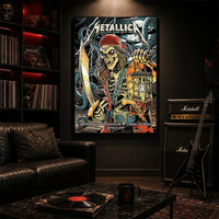 Metallica M72 World Tour June 8 2025 Raymond James Stadium Tampa Florida United States poster canvas featuring a skeletal pirate captain with a lantern and cutlass, giant tentacles, lightning, full moon and Tampa event text.