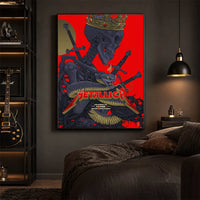Metallica M72 World Tour May 11 2025 Historic Crew Stadium Columbus Ohio United States poster canvas by Vance Kelly featuring a crowned skeleton, coiled viper, crossed swords, thorny black roots and Columbus event text.