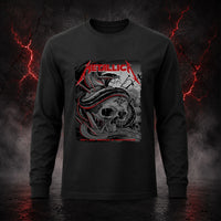 Metallica M72 World Tour May 1 2025 Nissan Stadium Nashville Tennessee United States T-shirt by Maxx242 featuring a coiled black serpent wrapped around a weathered skull with graveyard silhouettes and Nashville event text.